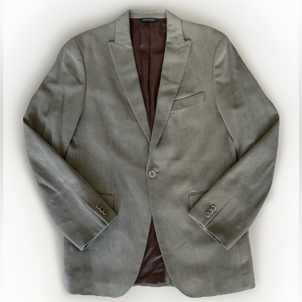 Banana Republic Mens Gray Blazer 40R Tailored Fit Tessuti Sondrio Sport Coat.